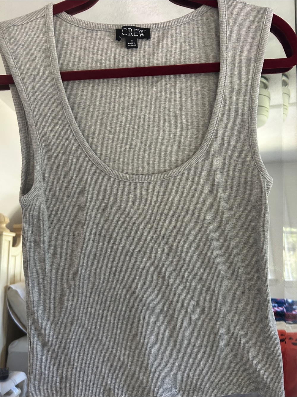 J. Crew Gray Ribbed Scoop Neck Tank